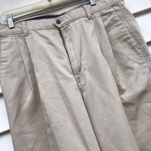 Levi’s Dockers Khaki Pants Mens 36x30 Tan Pleated 90s VTG Preppy Business Casual